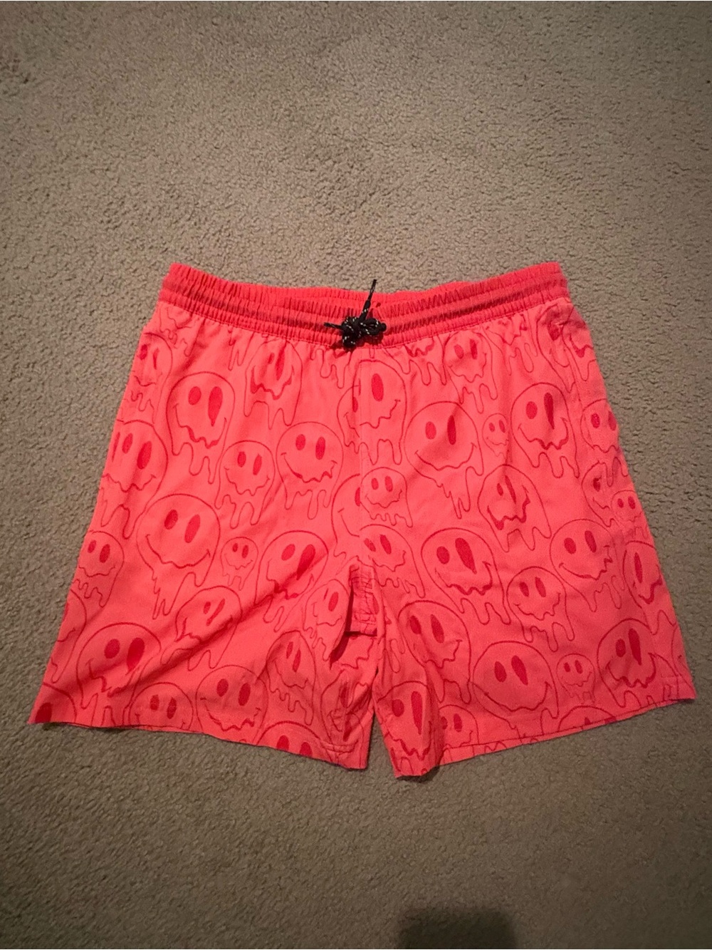 Kids Orange Melting Ghosts Graphic Elastic-Waist Shorts